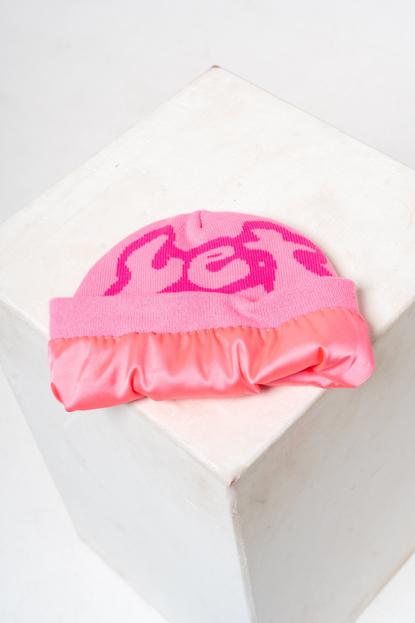 Pink LGD beanie with Satin-Lined Interior