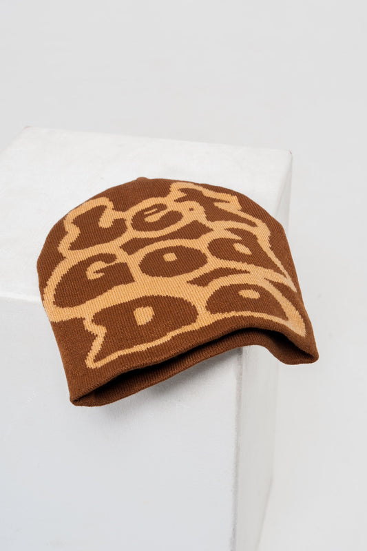 Brown LGD beanie with Satin-Lined Interior