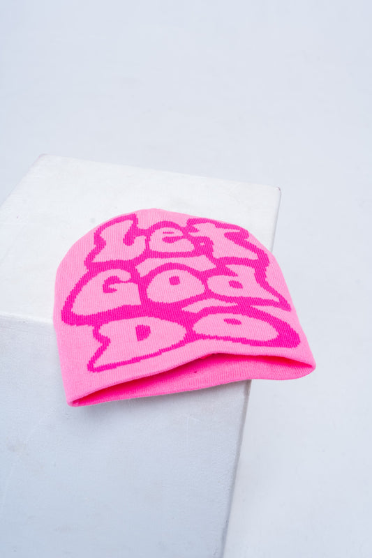 Pink LGD beanie with Satin-Lined Interior